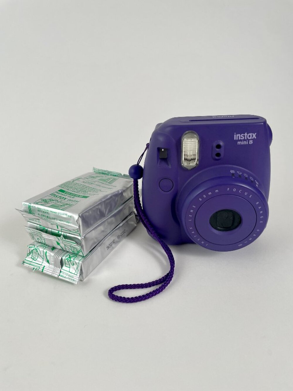 Fujifilm Instax Mini 8 Instant Camera, Purple, With Three Unopened Packs Of Film